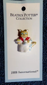 Beatrix Potter Realistic Kitten Button 1 1/8" JHB Card Tabitha Twitchit ? - Picture 1 of 2