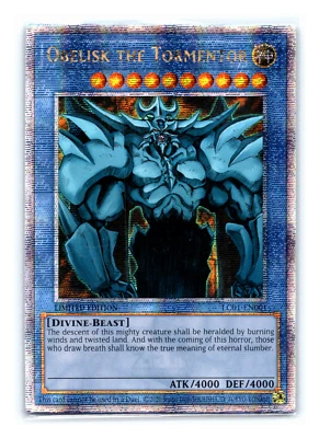 Obelisk the Tormentor - LC01-EN001 - Quarter Century Secret Rare Limited Yugioh - Image 1 of 2