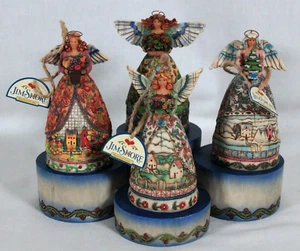 2006 JIM SHORE HEARTWOOD CREEK 4 SEASONS MINI ANGEL FIGURINES + PEDESTAL DISPLAY - Picture 1 of 24
