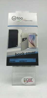Cover case a Portafoglio per Huawei Ascend P7 Rigida Ecopelle Bianca - Immagine 1 di 3