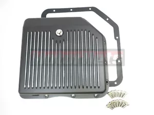 GM Transmission Pan Turbo 350 TH350 Finned Black Aluminum OEM Chevy Trans HotRod - Imagen 1 de 6