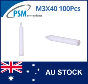 M3 X 40 PSM SPACER ROUND MALE / FEMALE ACETAL SPA05ACM340MM 100PCS - Picture 1 of 5