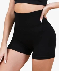 Womens High Waist Biker, Yoga Shorts, 4 Way Stretch, Seamless Knit MEDIUM - Picture 1 of 8