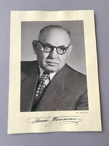 Tarjeta de autógrafo firmada por THOMAS WIMMER (†1964) Oberkürgermeister München 14x20 RARA - Imagen 1 de 1