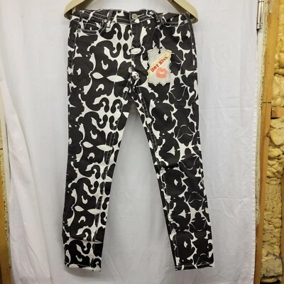 Pantalones de mezclilla ajustados para mujer Hot Kiss con patrón blanco y negro talla 9 03-006 Foto 1 de 3
