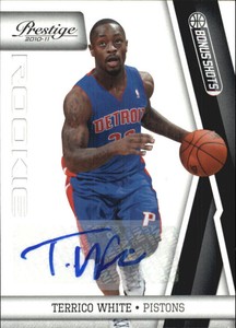 2010-11 Prestige Bonus Shots Black Signatures Basketball Card #186 Terrico White