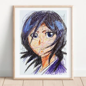Póster artístico blanqueador estampado de bolígrafo Rukia - Imagen 1 de 3