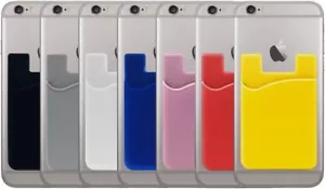 Universal Adhesive Silicone Credit Card Holder Cell Phone Pocket Stick on Wallet - Picture 1 of 40