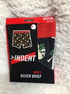INDENT Mens Boxer Brief Size Med (32-34) Scull Rose NWT - Picture 1 of 10