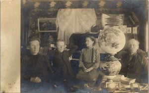 Vintage RPPC Postcard Family Picture in Parlor in Cavendish Vermont VT Very OLD - Picture 1 of 3