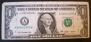 HISTORIC BIRTHDAY ANNIV NOTE~APRIL 4 1975 00441975 Fancy Serial~$1 Dollar FRN - Picture 1 of 8