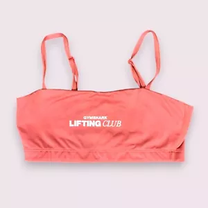 Gymshark Lifting Club Sports Bra Crop Top XS/S Salmon Pink Adjustable Straps - Picture 1 of 5