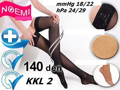 MEDICAL Halterlose Strümpfe 140 DEN 18/22 mmHg STÜTZSTRÜMPFE KOMPRESSION S-XXL - Bild 1 von 4