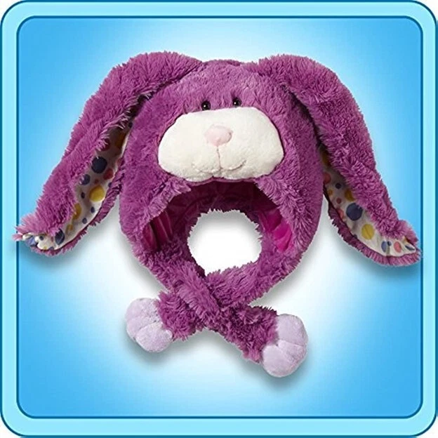 Chapéu de pelúcia autêntico Pillow Pets roxo coelho - Imagem 1 de 1
