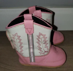 Infant Baby Old West Cowboy Boots Pink Size 2 - Picture 1 of 4