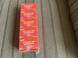 Staples Paper Clips Jumbo 5 Packs or 10 packs of 100 Non Skid Steel, new - Picture 1 of 4