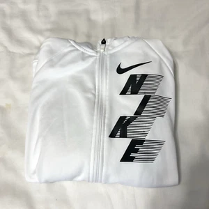 Nike Dri- Fit Boys' Standard Fit White Full Zip up Hooded Sweatshirt size XL - Picture 1 of 8