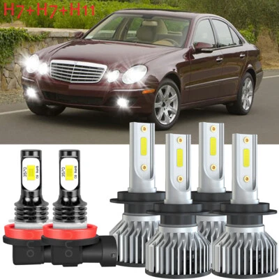 For Mercedes-Benz E350 B200 2008 2009 2010 2011 Car LED Headlight Bulbs Fog Lamp - Image 1 of 4
