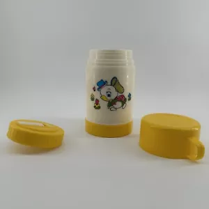 Vintage Kids Plastic Thermos Duck Turtle Butterfly Design Complete, Rare Taiwan - Picture 1 of 19