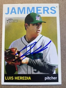 Luis Heredia 2013 Topps Heritage Minors #5 AUTOGRAPHED Card - Jamestown Jammers - Picture 1 of 1