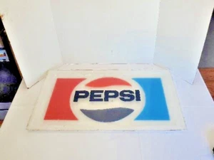 VINTAGE PEPSI COLA VERKAUFSAUTOMAT KUNSTSTOFFLOGO & PLEXIGLAS BESCHRIFTE SCHILD. - Bild 1 von 18