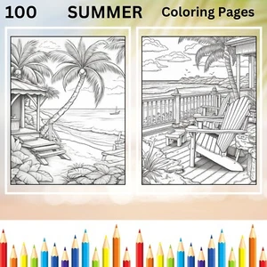 100 Sommer Malbilder zum ausdrucken °Digital° & POD Erlaubnis (ENr. 31) - Bild 1 von 7