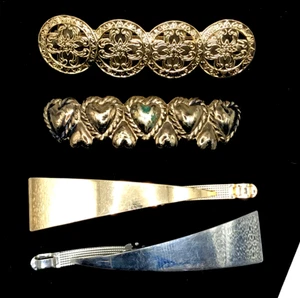 "Lote de 4 accesorios para el cabello de colección clip oro plata metal 2 Corea 4""" - Imagen 1 de 5