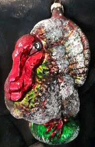 Christopher Radko Great Gobbler Ornament Colorful Over 6" Tall (No Charm) - Picture 1 of 5