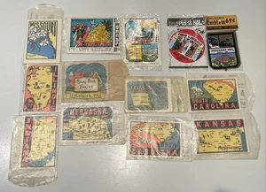 LOT/13 Vintage USA Staat Reise Aufkleber Abziehbild KS SC NE IN IL MO IA TN VA DC etc. - Bild 1 von 7