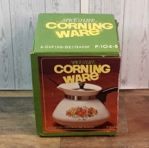 Vintage Corning Ware Spice O' Life 6-Cup Tea Pot P-104-8 - Brand New - Picture 1 of 8