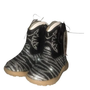 Roper Infant Black & Silver Zebra Cowgirl Boots - Picture 1 of 4