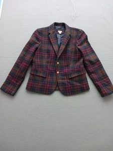 J.Crew Women's Blazer 6 Navy Tartan Traditional - Picture 1 of 11