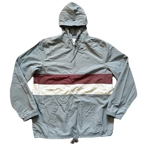 Katin Pullover Windbreaker Jacket Hoodie Mens Large Grey Half Zip Drawstring - Picture 1 of 10