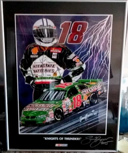 Bobby Labonte Knights of Thunder 1997 Litho Sam Bass handsigniert 23x18 gerahmt - Bild 1 von 4