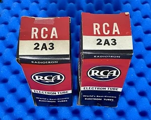 TWO RCA 2A3 Vacuum Tubes / Double D's Getter / Gm & mA STRONG /1957 Matched Date - Picture 1 of 17