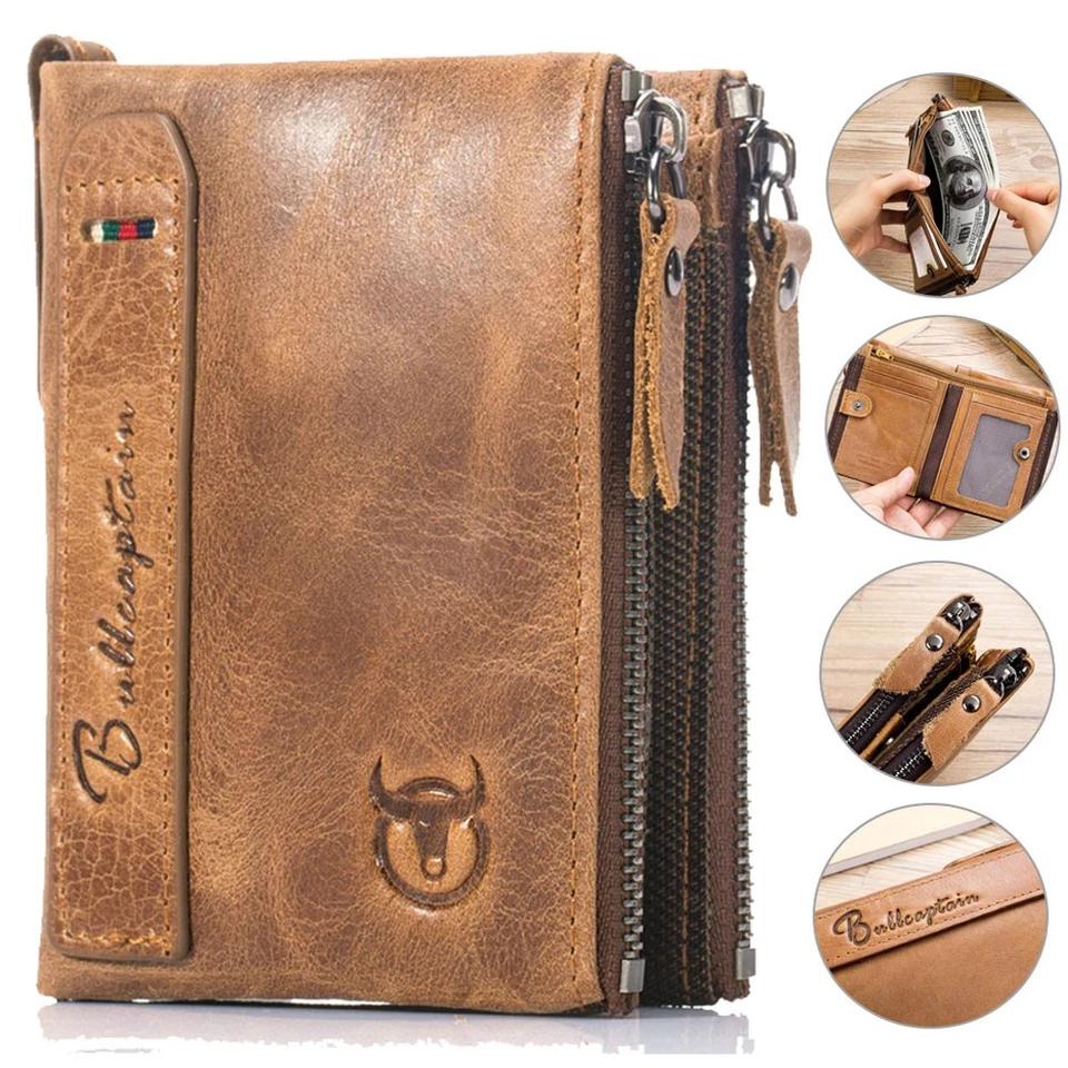 MARKENLOS Echt-Leder Geldbörse Herren Geldbeutel RFID Schutz Portemonnaie Portmonee Wallet