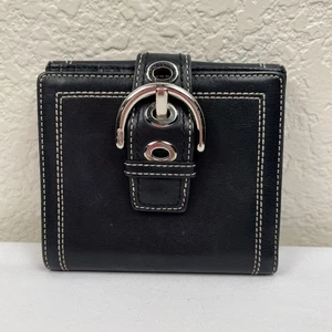 Coach Soho Schnalle Braun Leder Doppelfaltung Geldbörse VintageY2K - Bild 1 von 8