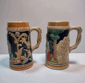 2pc Vintage Beer Steins Made West Germany 1/4 L 5.5" Gen' Sei Lieb Zu Mir 11, 5 - Picture 1 of 19
