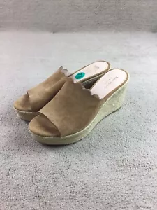 Sandalo donna Kate Spade Toby taglia 7,5 marrone scamosciato plateau espadillas zeppa - Foto 1 di 12