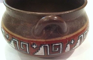 Handgefertigte Keramik Schüssel mit Griffen 6" x 3 1/8" - Bild 1 von 9