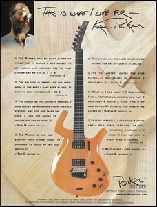 Ken Parker Fly Deluxe electric guitar advertisement 8 x 11 original ad print - Picture 1 of 3