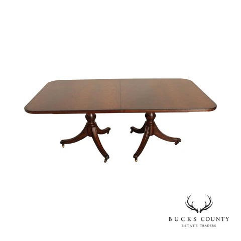 Maitland Smith English Regency Style Mahogany Double Pedestal Dining Table Cover