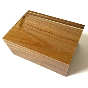 Keepsake Box with Hinged Lid - Acacia Wood Memory Box Large 11 x 8 x 4.75 in - Picture 1 of 5