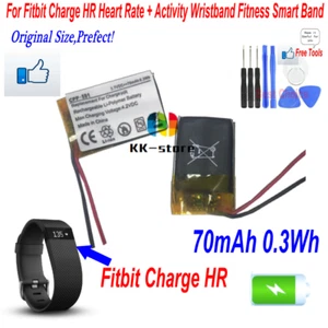 Nueva batería recargable 70mAh 0,3Wh para banda inteligente Fitbit Charge HR Fitness - Imagen 1 de 4