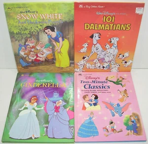 Walt Disney's A BIG GOLDEN BOOK Hardcover (Lot of 4) Cinderella 101 Snow White - Picture 1 of 6