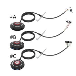 Computer Switch Power Supply on/off Reset Push Round Big Button Switch Cable - Afbeelding 1 van 9