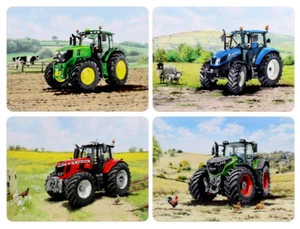 4er Set Classic Traktoren Korkrücken Tischsets Hitzebeständig Tischschutz - Bild 1 von 2