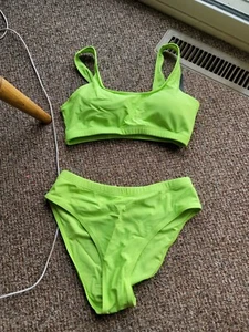 Tempt Me Women Scoop Neck Bikini Crop Top High Cut Two Piece Swimsuit Sporty - Picture 1 of 1