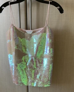 NWT Ted Baker Spaghetti Strap Sequin Embellished Front Cami Blouse Top. Sz M - Picture 1 of 8