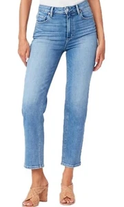 PAIGE Women's Stella Crop Straight Leg High Rise in Seawater Disstressed Size 25 - Picture 1 of 8